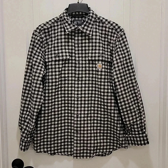Carhartt Other - Carhartt Loose Fit Plaid Black White Flannel Size Medium